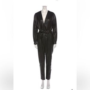 IRO Black Leather Jumpsuit